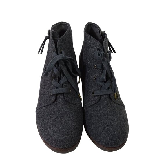 Dr Scholls Gray Wedge Ankle Boots Booties Women Size 10 M Polyester Wool Blend - Picture 4 of 10